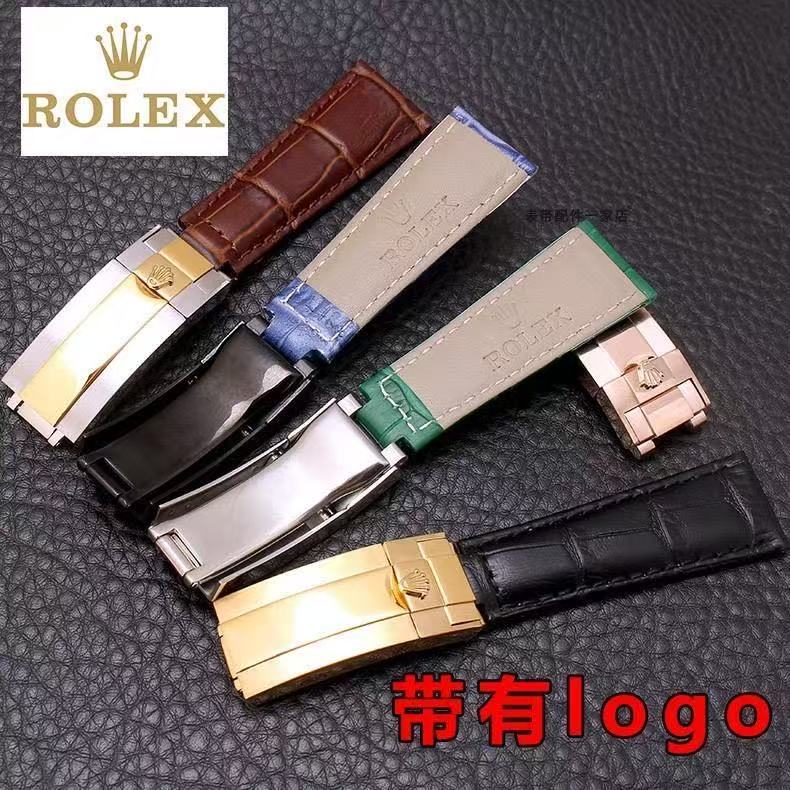 สายนาฬิกาสำหรับ Rolex DAYTONA SUBMARINER GMT Yacht-Master สายหนังแบบพับได้ อุปกรณ์เสริมนาฬิกา