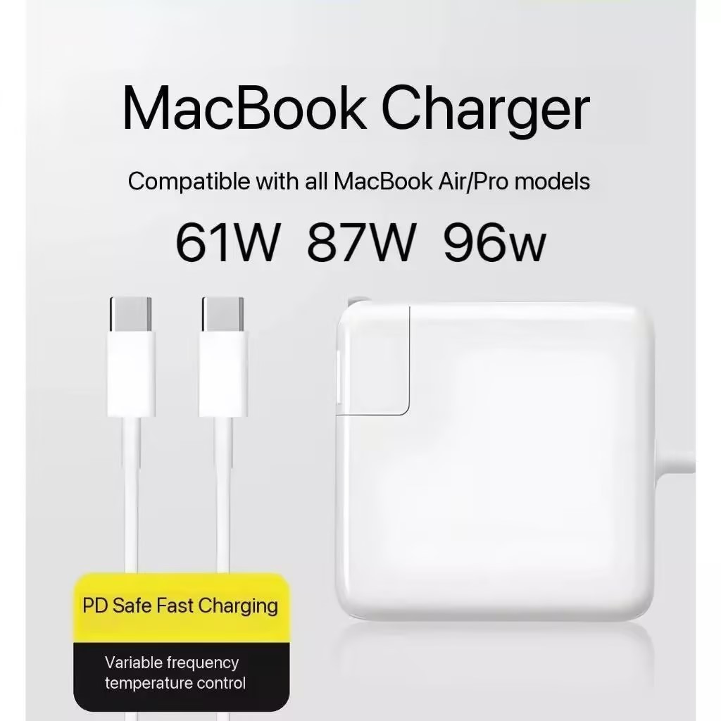 แล็ปท็อปชาร์จ Fast Charger 30W 61W 87W 96W USB C PD Power Adapter 2M Type C สายชาร์จสําหรับ pro 12 1