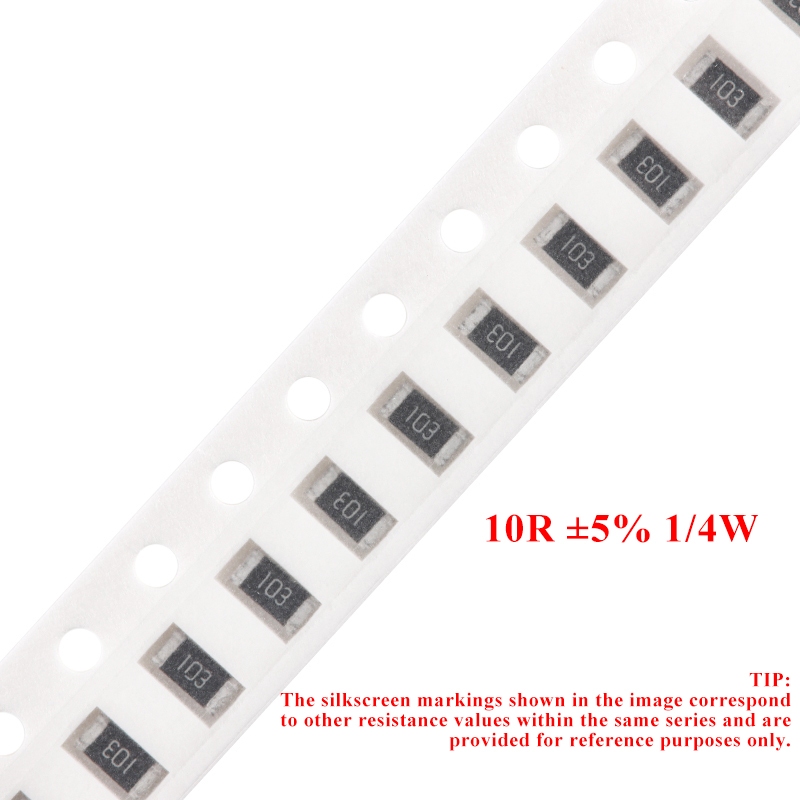 ตัวต้านทาน 1206 SMD 10Ω ±5% 1/4W  1206W4J0100T5E (100 ชิ้น)