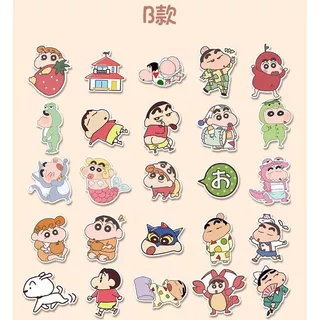 100 แผ่นสติกเกอร์ชินจังคู่มือสติกเกอร์อิโมติคอนเคสโทรศัพท์กระเป๋าเดินทางแท็บเล็ตนกกาเหว่าการ์ดวัสดุสติกเกอร์
