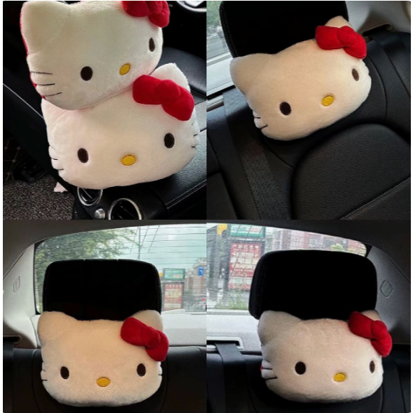 อุปกรณ์พนักพิงศีรษะรถยนต์ Hello Kitty หมอนในรถการ์ตูนน่ารัก หมอนนิรภัย ภายในรถยนต์👍
