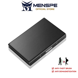 MENSPE ผู้ชายผู้หญิงกระเป๋าสตางค์ Unisex Multi-Functional RFID กระเป๋าสตางค์สแตนเลสแบบพกพากล่องการ์ดหลายตําแหน่งการ์ด
