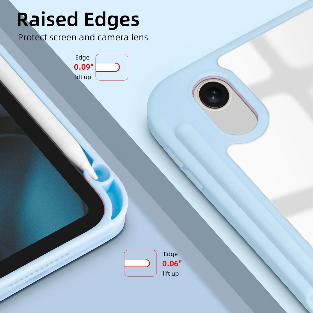 GOOJODOQ เคสป้องกัน iPad 10.2นิ้ว (Gen7/8/9) และ Air 4/5/6/7, Pro 11/13 มีช่องเก็บปากกา หลังใส thumbnail 6