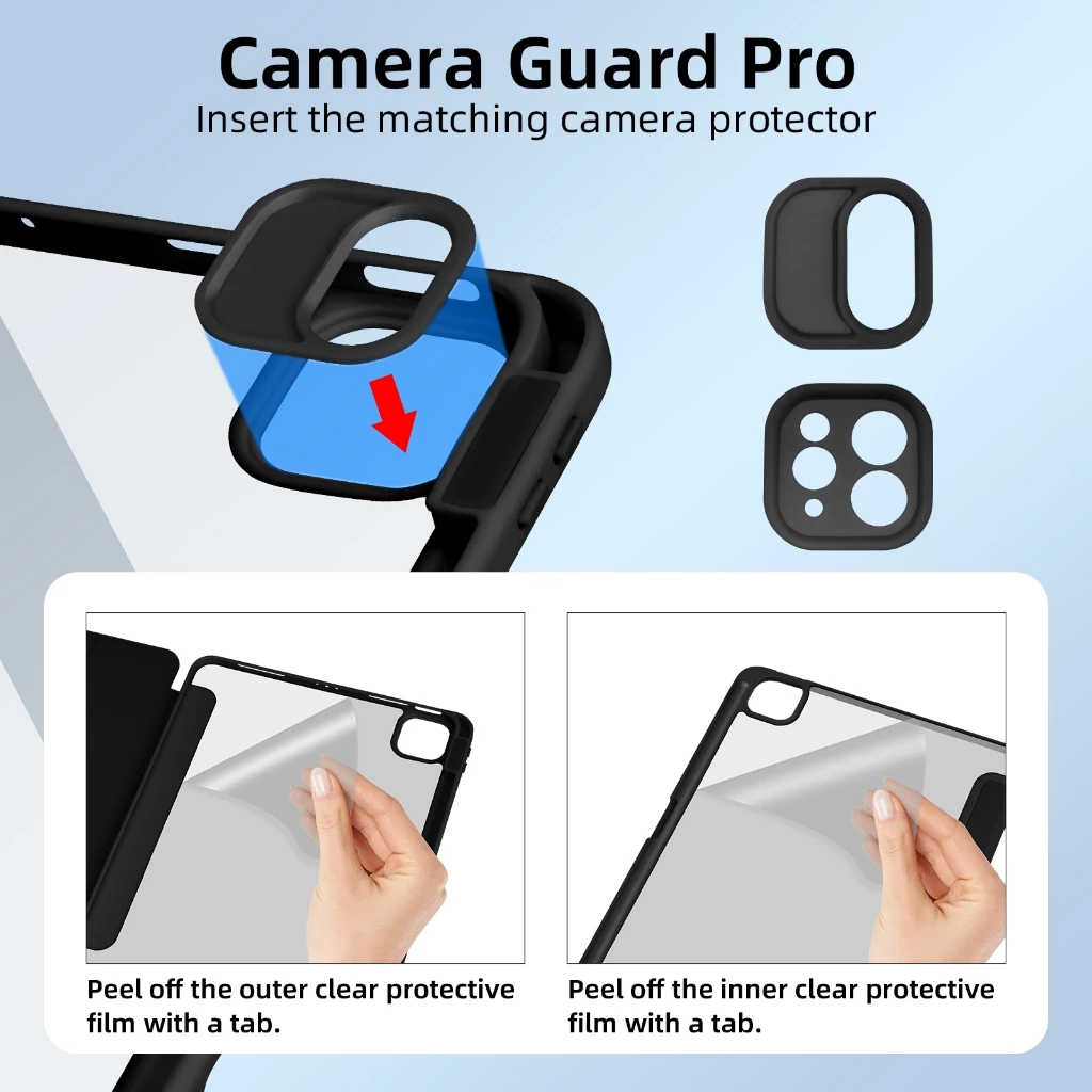 GOOJODOQ เคสป้องกัน iPad 10.2นิ้ว (Gen7/8/9) และ Air 4/5/6/7, Pro 11/13 มีช่องเก็บปากกา หลังใส thumbnail 5