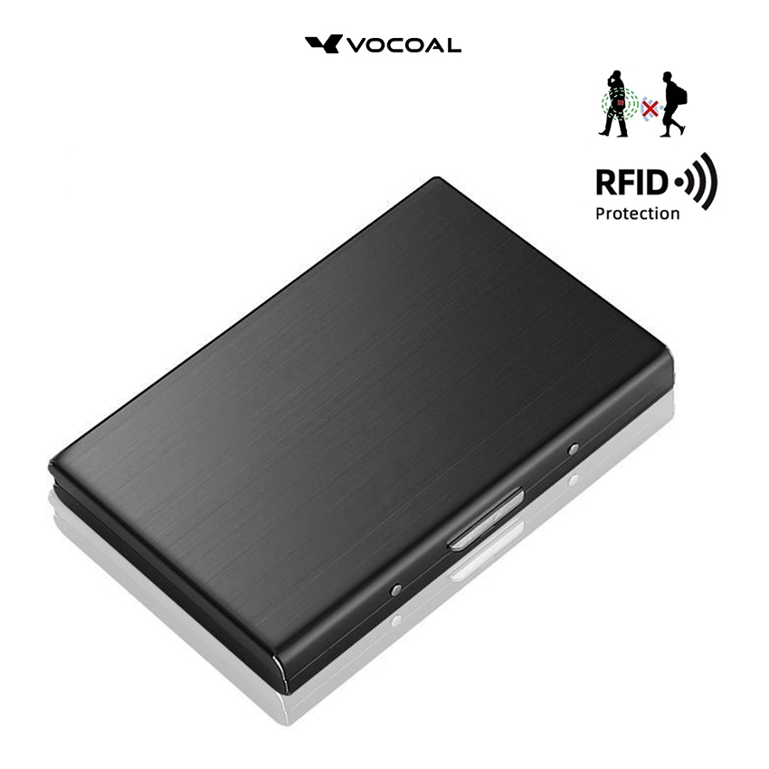 VOCOAL ผู้ชายผู้หญิงกระเป๋าสตางค์ Unisex Multi-Functional RFID กระเป๋าสตางค์สแตนเลสแบบพกพากล่อง Multi-Card ตําแหน่ง ID ผู้ถือบัตรเครดิต ราคา ถูกที่สุด ดีลบีเคเค แกลเลอรีภาพที่ 2