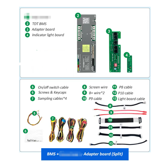 TDT-1001 LFP (ลิเธียมเหล็กฟอสเฟต) 16S 48V 200A BMS บอร์ดป้องกันแบตเตอรี่ BMS