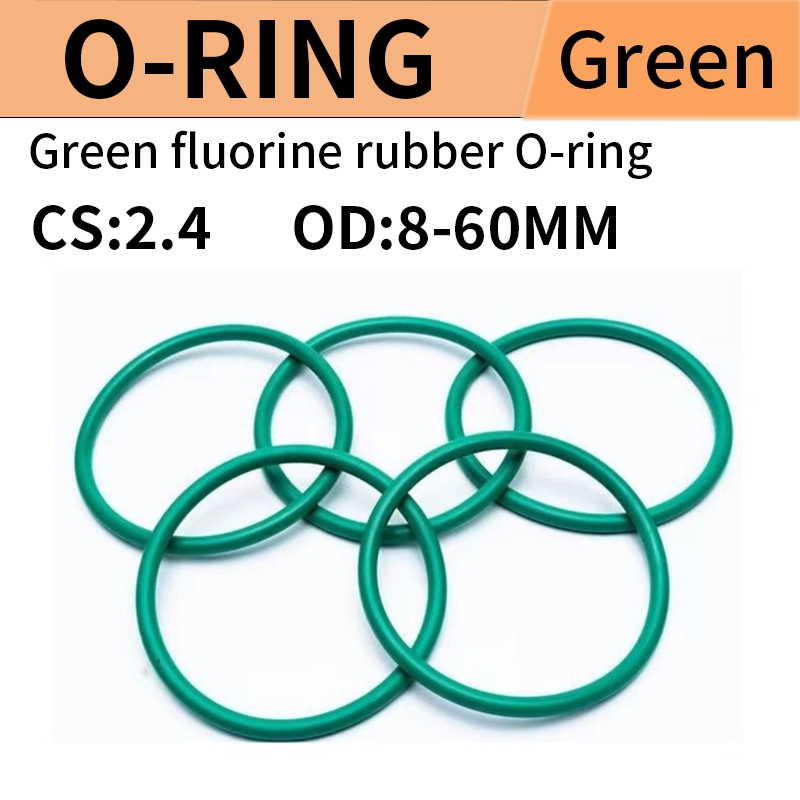 โอริง O-Ring [FKM] โอริงทนอุณหภูมิสูง FKM แหวนปิดผนึกยางฟลูออรีนสีเขียว OD8mm-60mm * CS2.4mm