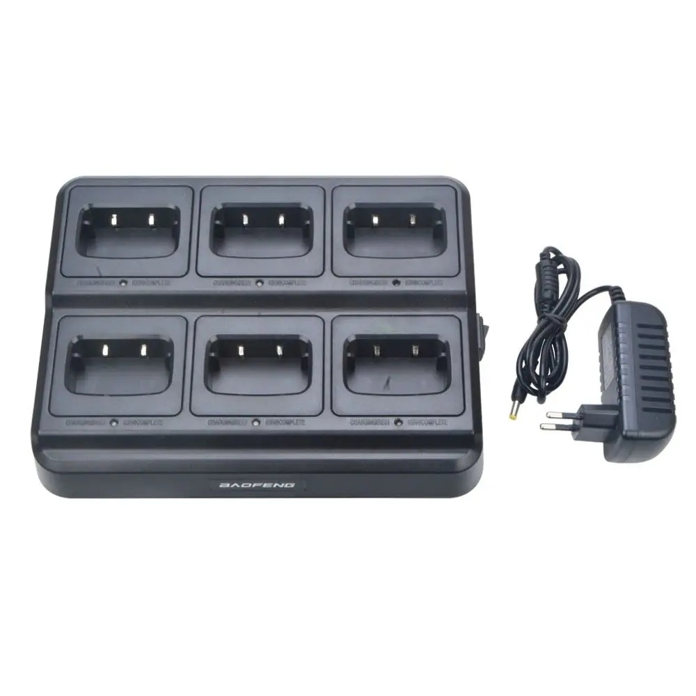 Baofeng BF-888s SIx Dock Desktop Charger & AC Plug Adapter สําหรับ 888S 777S 88A Retevis H777 Walkie