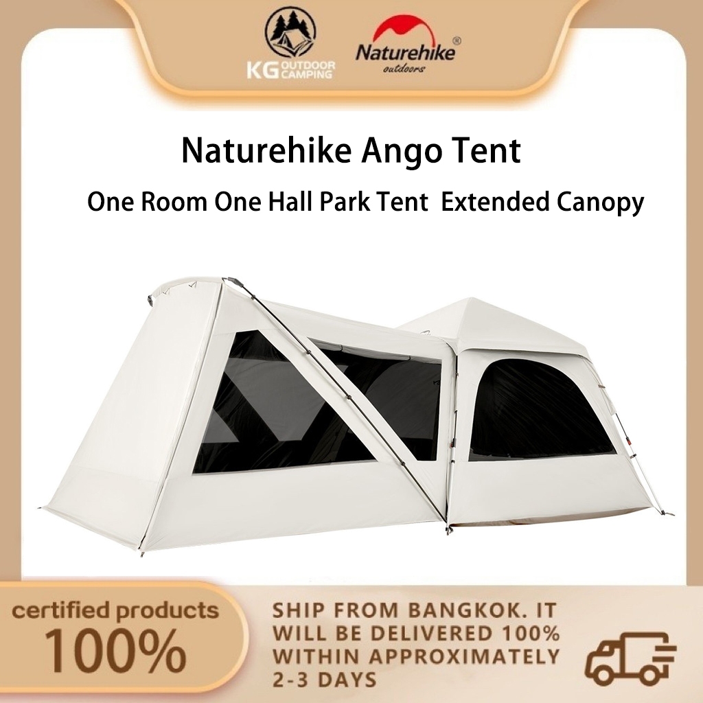 Naturehike Ango One Room Outdoor Camping Tent with Expandable Canopy Easy Use