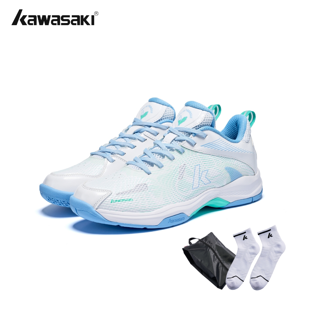 รองเท้าแบดมินตัน Kawasaki แบบกันลื่น ทนทาน K3B03-D32045 และดูดซับแรงกระแทกดี ใช้งานได้ทั้งผู้ชายและผู้หญิง มือสมัครเล่นหรือมืออาชีพ