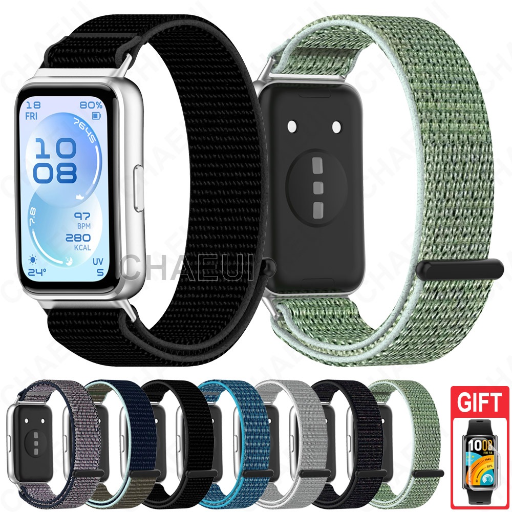 สร้อยข้อมือสายรัดไนลอนอุปกรณ์เสริมสายรัดข้อมือ ตีนตุ๊กแก สําหรับ Huawei Band 11 Pro 10 9 8 – โปรปัง