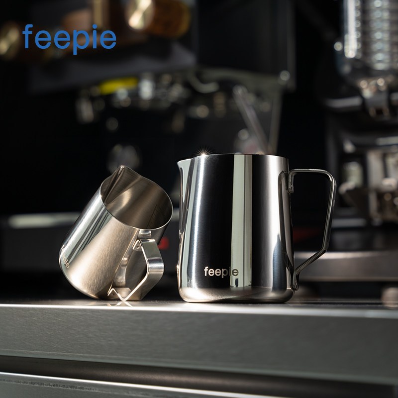 Feepie ถ้วยเทนม milk pitcher โถตีฟองนม ลาเต้อาร์ต เอสเพรสโซ latte art เหยือกนม  304สแตนเลส 350/600ml