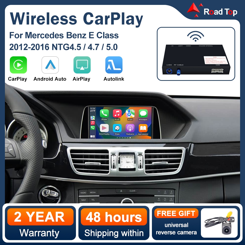 ไร้สาย CarPlay Android ถอดรหัสอัตโนมัติสําหรับ Mercedes Benz E-Class W212 E Coupe C207 NTG4.5/4.7/5.