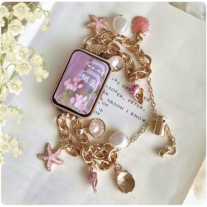 Ocean Sea Shell Watchband For สาย Samsung Galaxy Fit 3 Strap Replacement Galaxy Fit 3 สาย Watchband 