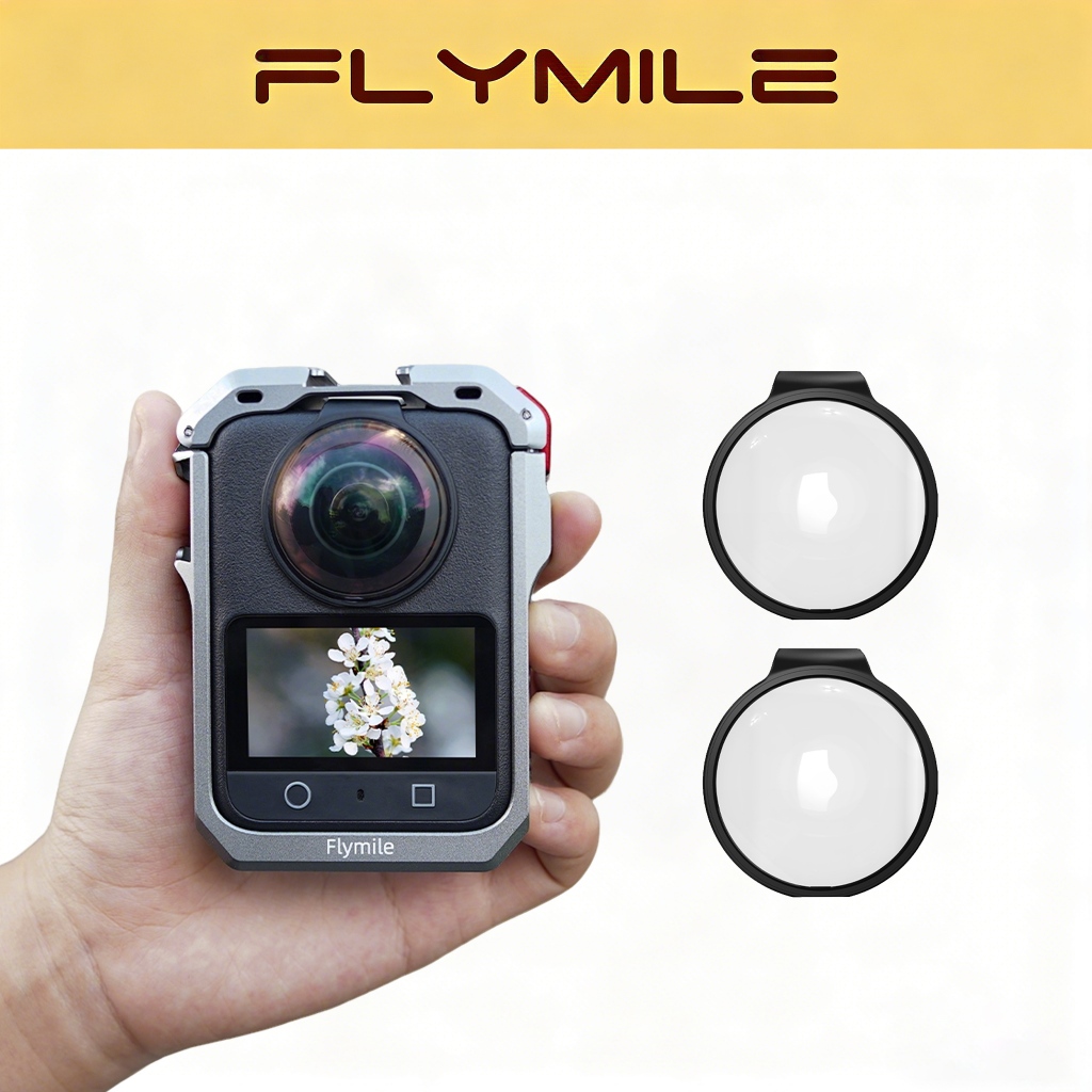 Flymile ฝาครอบเลนส์กระจกนิรภัยสําหรับกล้องพาโนรามา DJI Osmo 360, ตัวป้องกันเลนส์, ฝาครอบป้องกัน