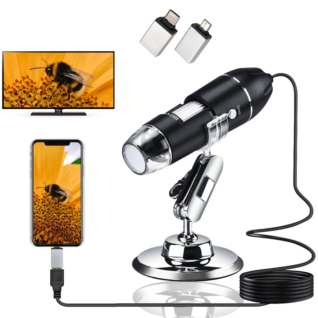 X4D กล้องจุลทรรศน์ดิจิตอล USB 1600X ขยายกล้อง Endoscope 1080P HD Mini กล้องจุลทรรศน์เหรียญ 8 LED Drop Shipping