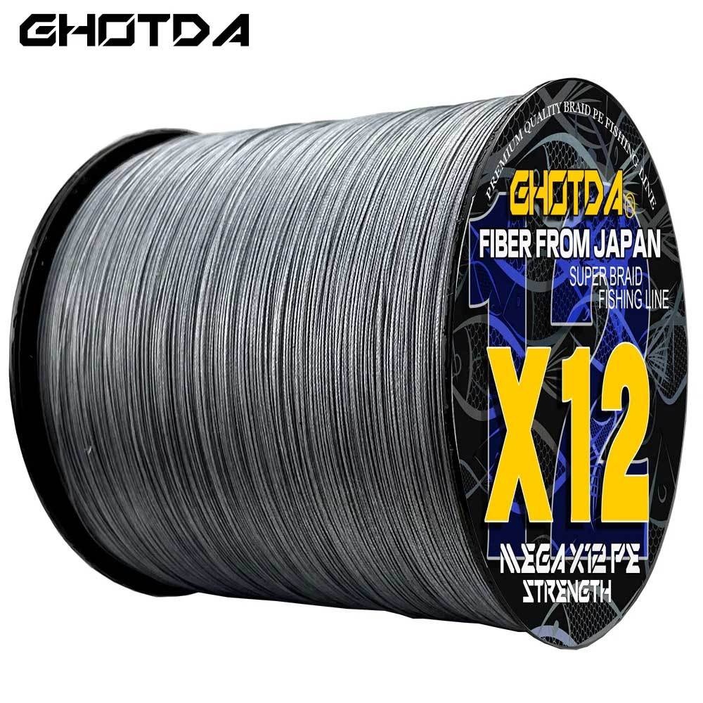 Pe Braided สายตกปลาญี ่ ปุ ่ นผ ้ าตกปลา 100M 12 Strands Braided สายตกปลา Multifilament PE สําหรับปลาคาร ์ พตกปลาลวด 0.6-8.0 # Braided สายตกปลาสําหรับตกปลา Reel