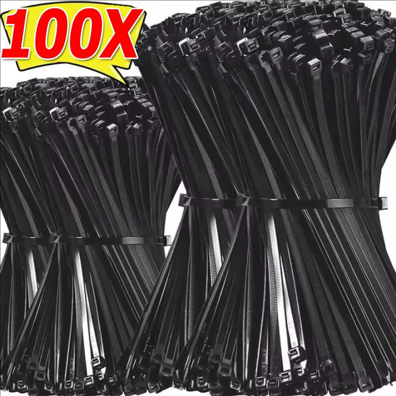 เคเบิ้ลไทร์แบบปรับได้สําหรับงานหนัก 100 ชิ้น / สายรัดเคเบิ้ลไทร์แบบยึดล็อคตัวเอง