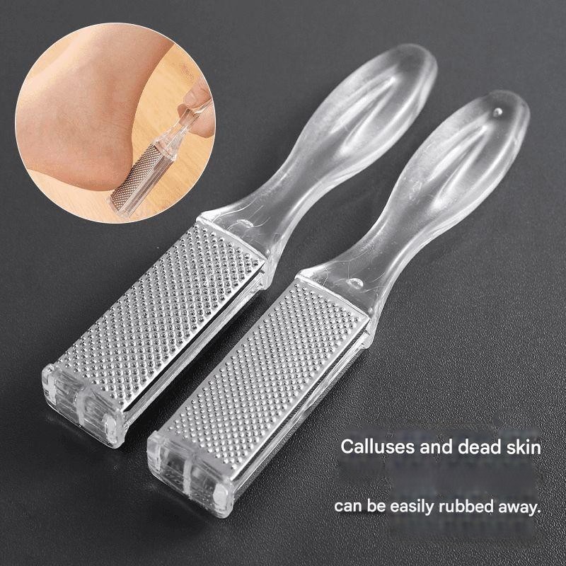 เท้า Exfoliating Scrub Rub Board สแตนเลสเท้า Dead Hard Skin Removal Calluses Remover สองด้านแบบพกพาฟุตขัดไฟล์ Exfoliating Pedicure เครื่องมือ 3 ด้าน