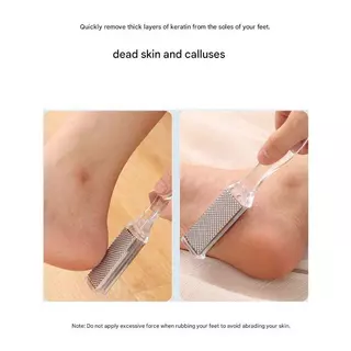 เท้า Exfoliating Scrub Rub Board สแตนเลสเท้า Dead Hard Skin Removal Calluses Remover สองด้านแบบพกพาฟุตขัดไฟล์ Exfoliating Pedicure เครื่องมือ 3 ด้าน