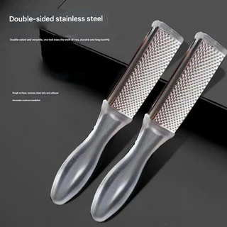 เท้า Exfoliating Scrub Rub Board สแตนเลสเท้า Dead Hard Skin Removal Calluses Remover สองด้านแบบพกพาฟุตขัดไฟล์ Exfoliating Pedicure เครื่องมือ 3 ด้าน