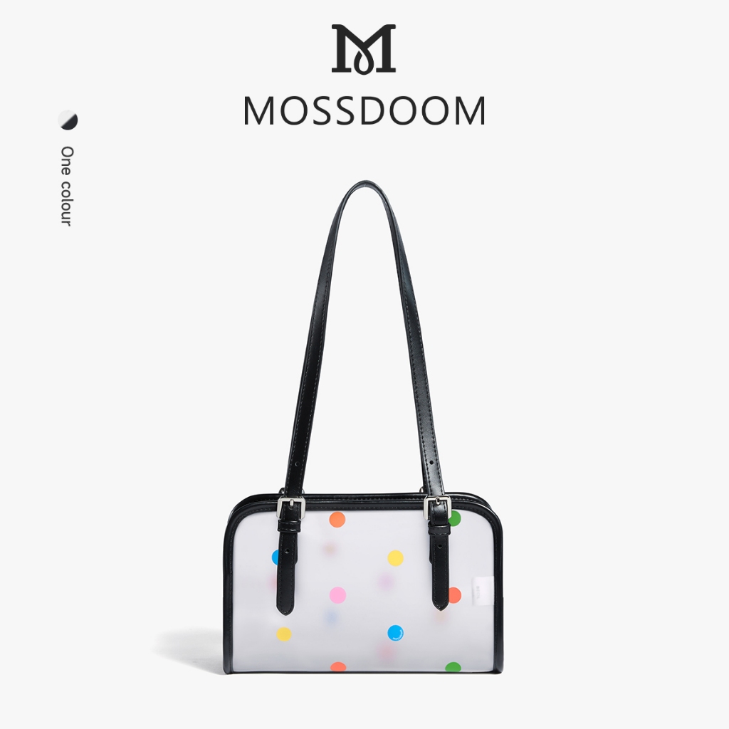 MOSSDOOM Bonie bag กระเป๋าสะพายไหล่ดีไซน์ใสลายลูกกวาด แฟชั่นเก๋ กันน้ำ สะดวกต่อการพกพา