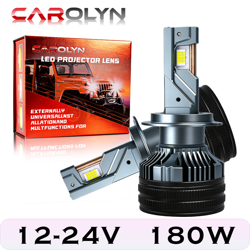 CAROLYN 180W H7 H4 H11 9005 หลอดทองแดงสามหลอดไฟไฟหน้ารถ LED 9006 Warm white ไฟหน้า LED สีขาวนวล