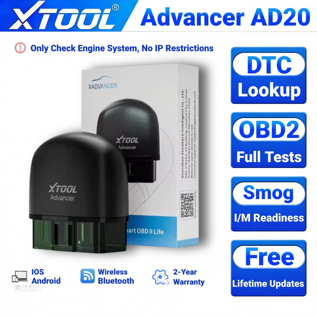 XTOOL AD20 เครื่องสแกนโค้ดOBD2 เครื่องยนต์แสงเครื่องมือวิเคราะห์สำหรับ iOS และ Android