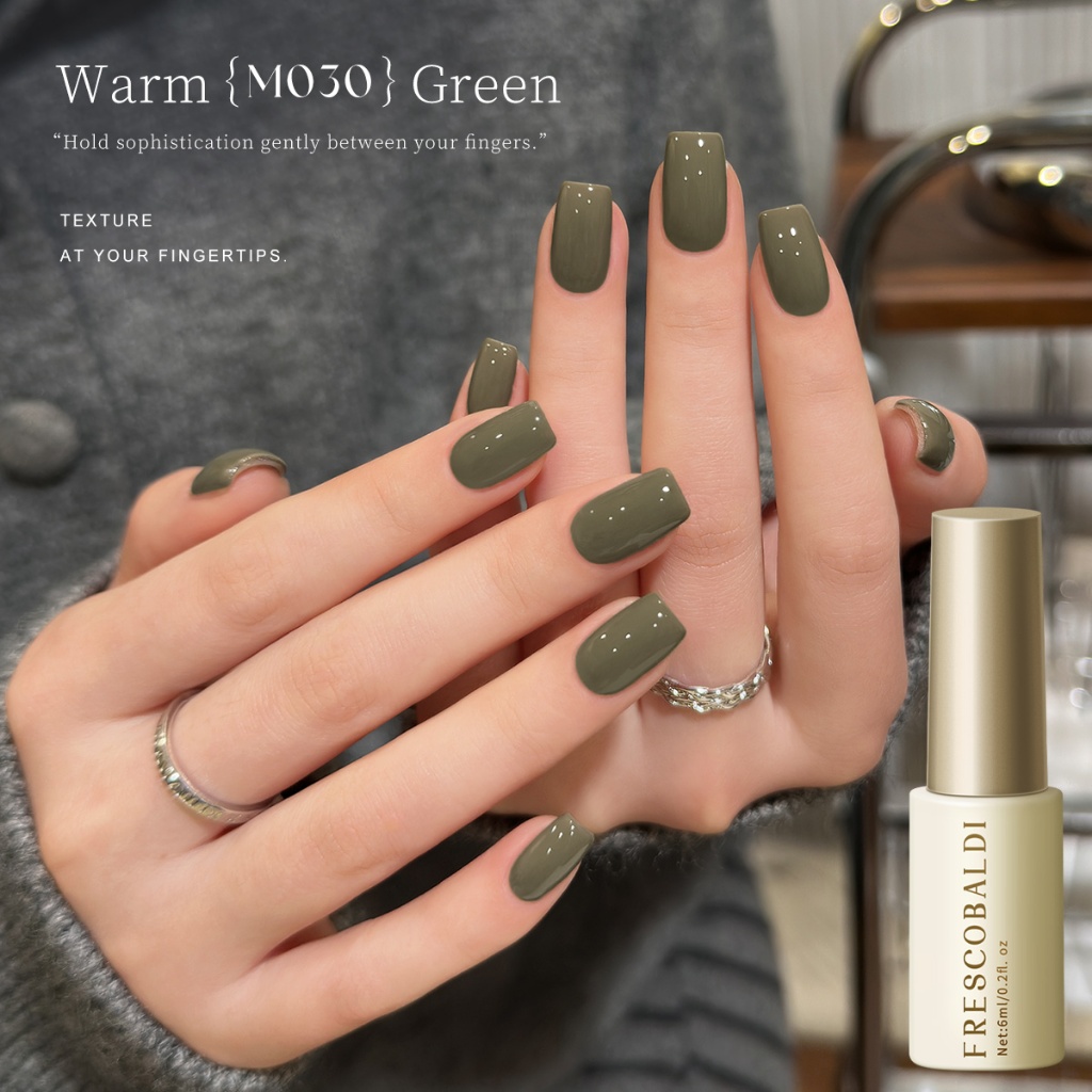 FRESCOBALDI 6ml - สีทาเล็บสีเขียวมะกอก ทนทาน เหมาะกับบ้านและร้านทำเล็บ