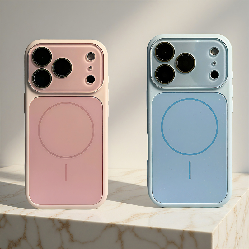 17 Design large window ซิลิโคน อ่อนนุ่ม กรณี/สีชมพู เคส เข้ากันได้สําหรับ iPhone 13 14 15 16 17 Pro Max กรณีผิวป้องกันลายนิ้วมือแม่เหล็กป้องก