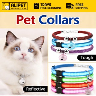ปลอกคอแมวแบบปรับได้พร้อมกระดิ่งสายรัดสะท้อนแสงที่มีสีสันปลอก…