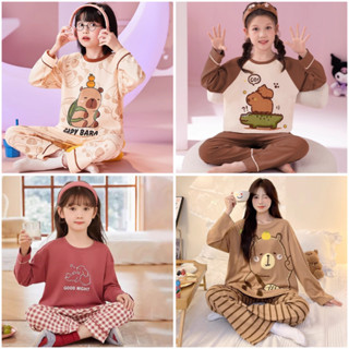 ชุดนอนแขนยาวสำหรับเด็กและวัยรุ่นอายุ 11-12 ปี สไตล์น่ารัก