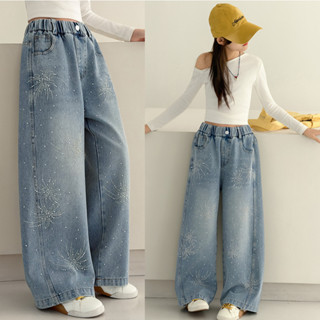 เวอร์ชั่นเกาหลี กางเกงยีนส์เด็กผู้หญิง กางเกงเด็กผู้หญิง 202…