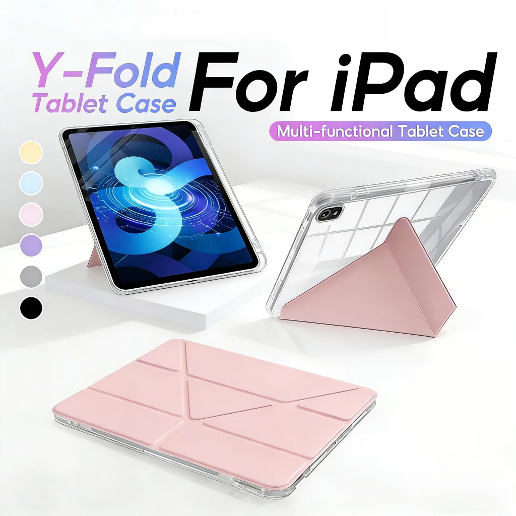 UncleZ Y-FoldสําหรับAir 7 6 M3 2024 Air 5 4 10.9 11th A16 9th 8th 10th Gen 7 Mini 7 6 พร้อมที่ใส่ดินสอ,อัตโนมัติSleep/Wakeกันกระแทก