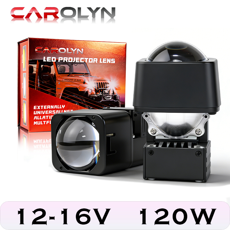 CAROLYN โปรเจคเตอร์เมทริกซ์ 1.5 นิ้ว เลนส์ขนาดเล็ก ไฟ LED ไฟสูง ไฟรถยนต์ 6500K
