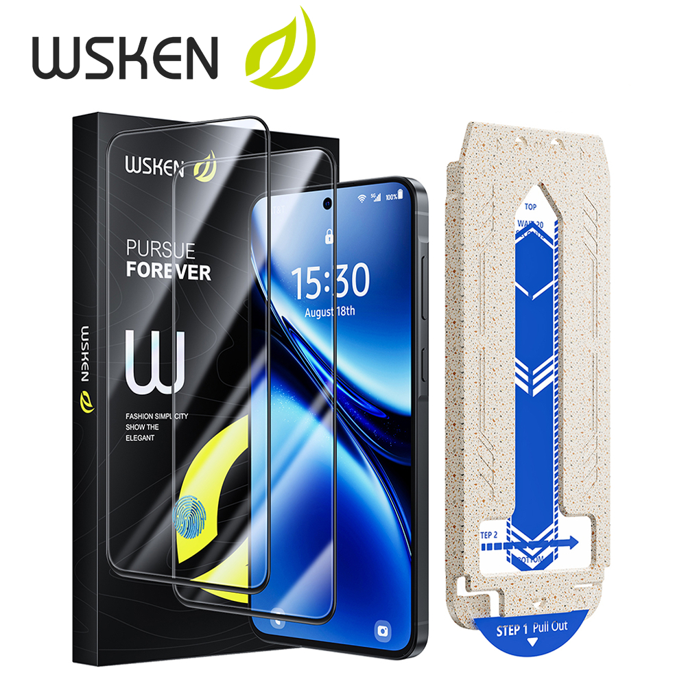 WSKEN ฟิล์มกระจกนิรภัย 2PC for Samsung Galaxy A57 5G รองรับการสแกนลายนิ้วมือ ไม่มีฟองอากาศ  สัมผัสได้เต็มจอ เต็มจอ A56/A55 HD ความเป็นส่วนตัว