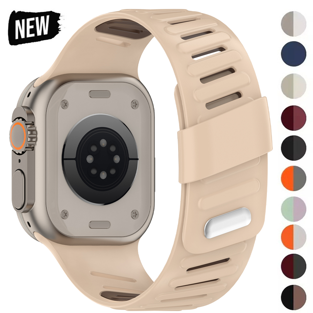 Sport Dual Tone สายซิลิโคนสําหรับ Apple Watch Ultra 3 2 49 มม. 11 10 42/46 มม. 9 8 7 41/45 มม.