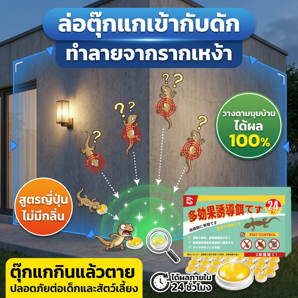 🦎 ไม่มีจิ้งจกในบ้านอีกต่อไป! NANA ยาจิ้งจก 24เม็ด ยาฆ่าจิ้งจก ไล่จิ้งจก กำจัดจิ้งจก ยาฆ่าจิ้งจก  ปลอดภัยต่อคนและสัตว์เลี้ยง
