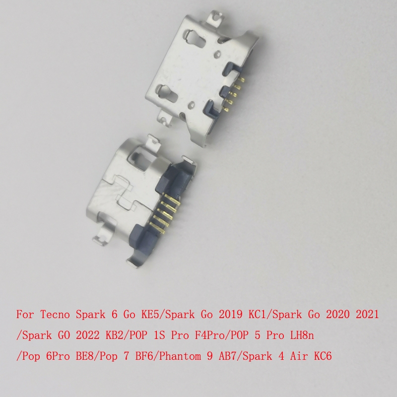 10-200Pcs ปลั๊ก Usb สําหรับ Tecno Spark 6 Go 4 Air POP 1S F4 5 6 Pro 7 Phantom 9 Charger แท่นชาร์จ K