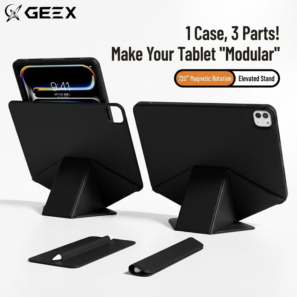 เคส 2-in-1 หลายฟังก์ชัน พร้อมระบบแม่เหล็กสำหรับ iPad | ฝาครอบขาตั้งแบบพับได้พิเศษ สำหรับ iPad Pro/Air/Mini ขนาด 11/12/13 นิ้ว