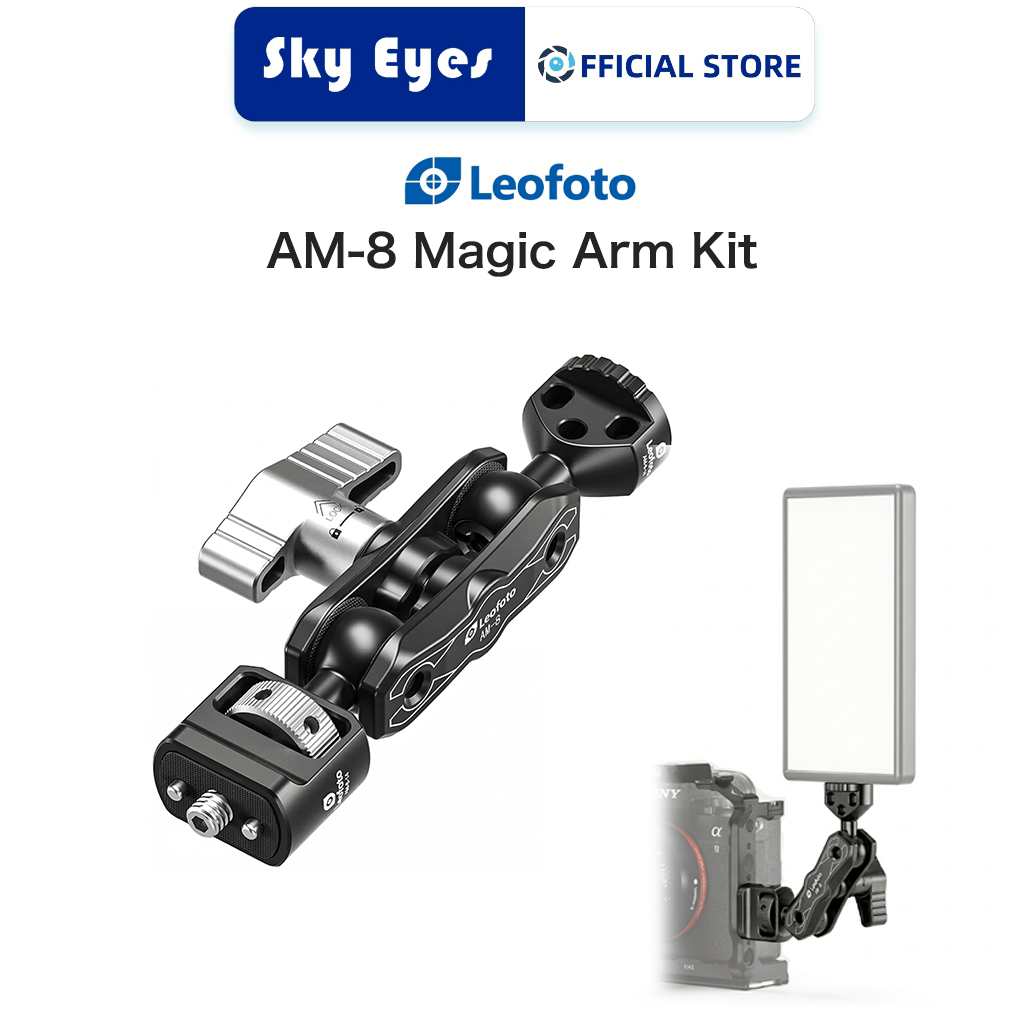 Leofoto AM-8 Professional Magic Arm Kit สําหรับขาตั้งกล้อง/จอภาพ/ไมโครโฟน