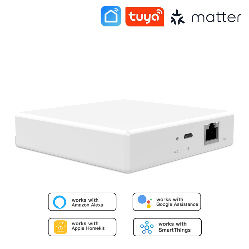 Tuya Zigbee Matter Thread Gateway สมาร์ทสะพาน Matter Hub สนับสนุนควบคุมเสียง Siri Homekit Smartthing