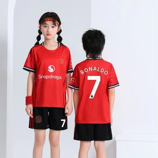เสื้อกีฬาแขนสั้น ลายทีมฟุตบอล CR7 คุณภาพดี สําหรับเด็ก