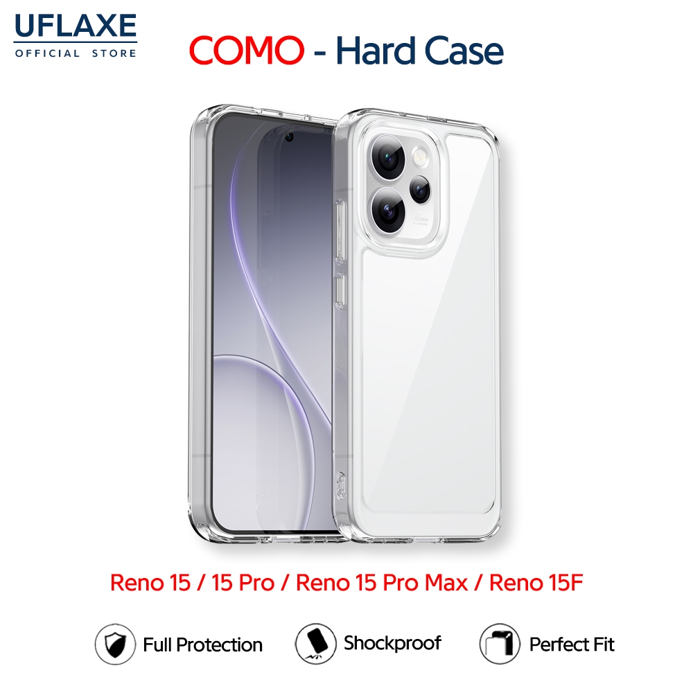 UFLAXE COMO - เคส OPPO Reno 15 / Reno 15 Pro Max / Reno 15F 5G - เคสแข็งกันกระแทกกันเหลืองใส เคสโทรศัพท์บางทนทานป้องกันรอยนิ้วมือ