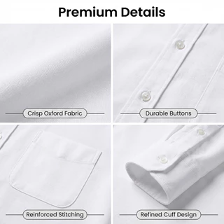 เสื้อเชิ๊ตชายแบบSlim Fit ลายOxford แขนยาว สวมใส่ง่ายและเหมาะสำหรับการทำงาน พร้อมเนื้อผ้านุ่มสบาย breathable ในหลายไซส์