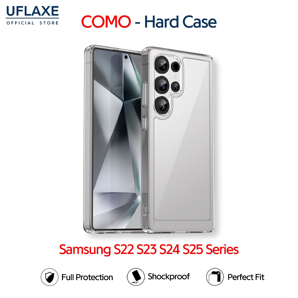 UFLAXE COMO - เคส Samsung Galaxy S22 S23 S24 S25 Ultra - เคสแข็งใสกันเหลืองกันกระแทก เคสโทรศัพท์บางเฉียบป้องกันรอยนิ้วมือ