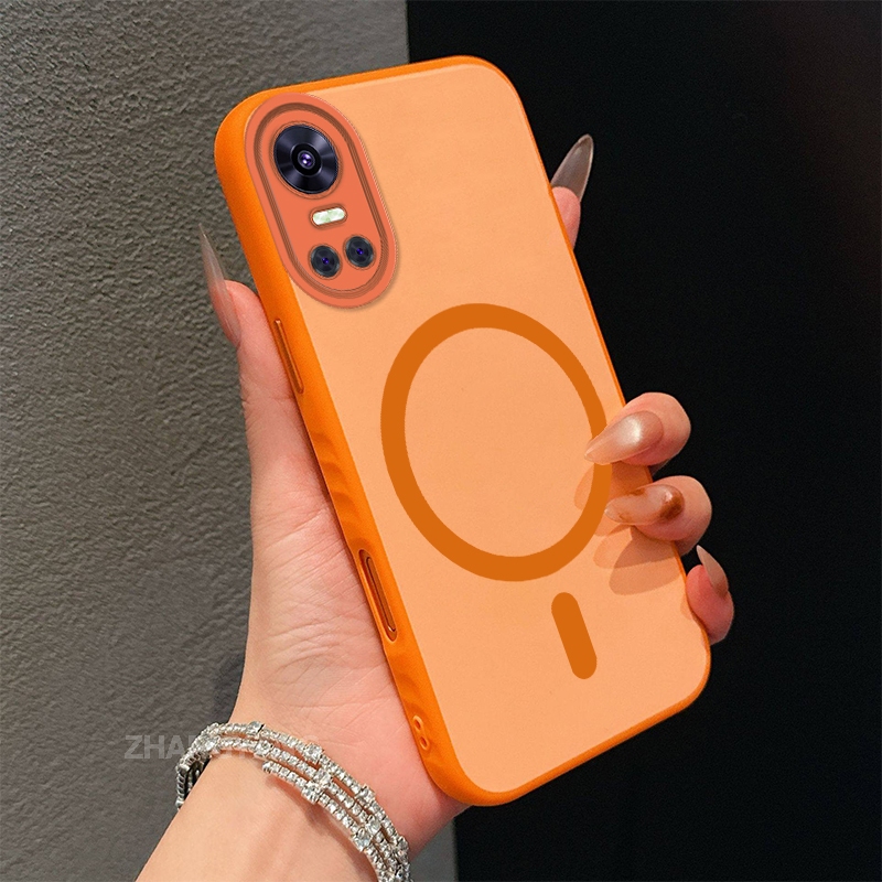 กรณีสําหรับ OPPO Reno 10 5G Reno 10 Pro 5G ขั้นสูงสีทนต่อการชนเคสโทรศัพท์ที่มีความงามสีเดียวกันแหวนดูดแม่เหล็กออกแบบใหม่