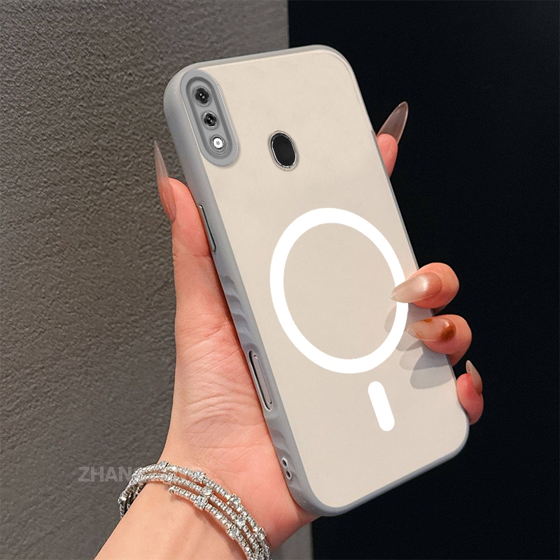 เคสสําหรับ Samsung A30 A20 ขั้นสูงผิวรู้สึกเคสโทรศัพท์สองสีพร้อมแหวนแม่เหล็กสีขาวความงามการออกแบบใหม่ซิลิโคนอ่อนนุ่ม