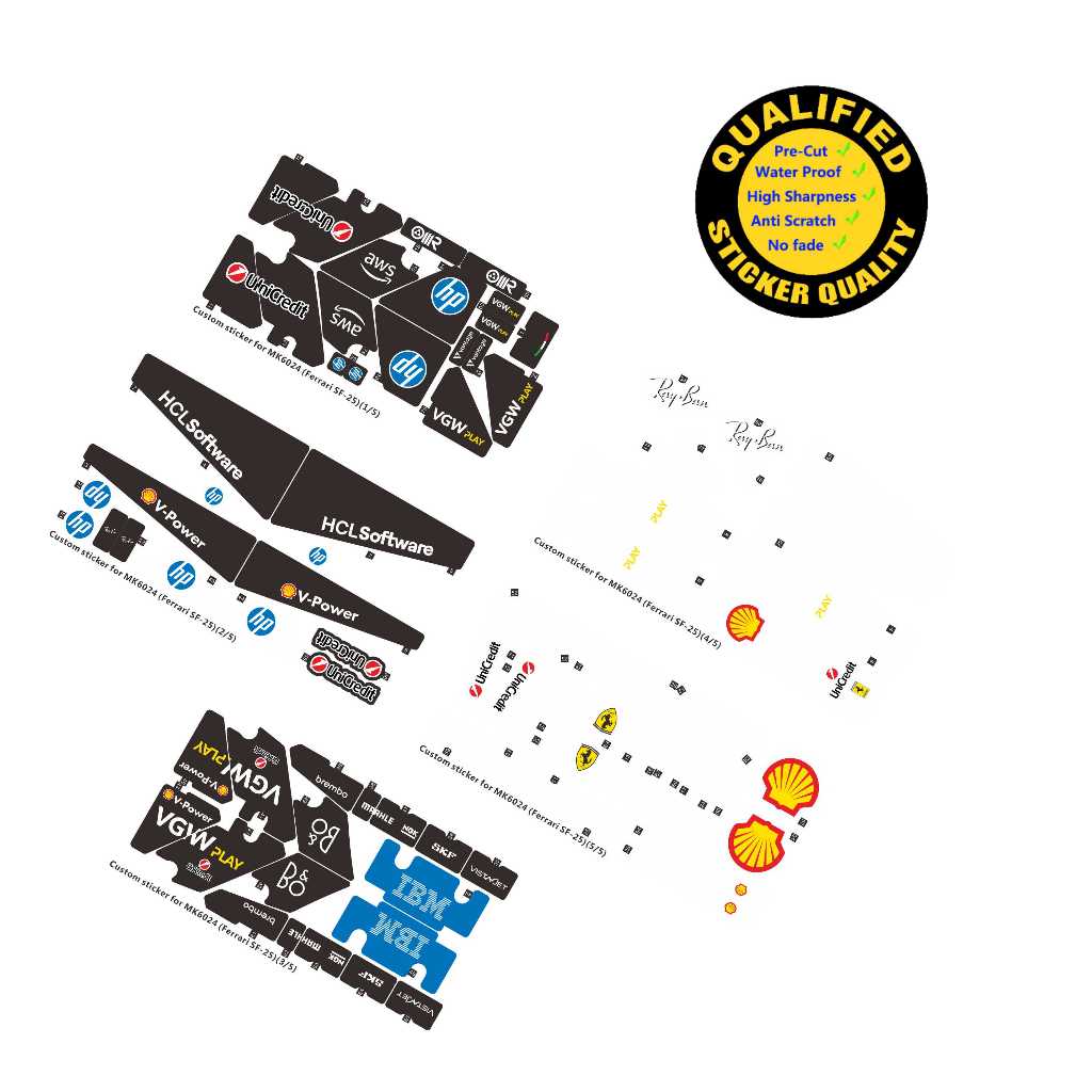 สติ๊กเกอร์สั่งทําพิเศษสําหรับ MK6024 Ferrari SF-25 เฉพาะสติ๊กเกอร์ ราคา ถูกที่สุด ดีลบีเคเค แกลเลอรีภาพที่ 2