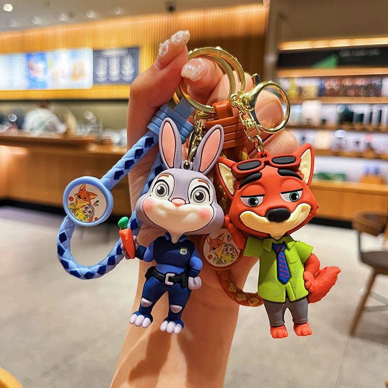 Creative Crazy Animal City พวงกุญแจโซ่น่ารักการ์ตูน Judy Nick คู่กระเป๋าจี้ของขวัญเล็กๆขายส่ง